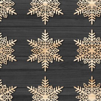 Intra απο ξύλο plywood 3mm-4mm πάχος Χριστουγεννιάτικα στολίδια νιφάδας χιονιού 94 Δίασταση 8x8 cm INTRAFABR-78136803 - Image 1