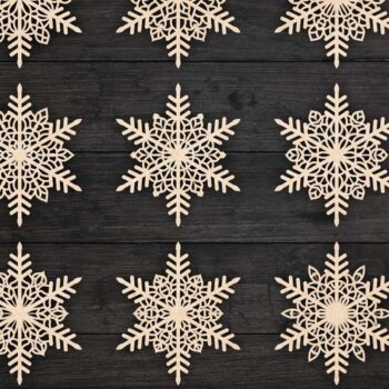 Intra απο ξύλο plywood 3mm-4mm πάχος Χριστουγεννιάτικα στολίδια νιφάδας χιονιού 94 Δίασταση 8x8 cm INTRAFABR-78136803 - Image 2