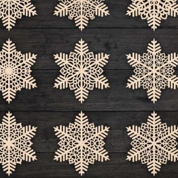 Intra απο ξύλο plywood 3mm-4mm πάχος Χριστουγεννιάτικα στολίδια νιφάδας χιονιού 97 Δίασταση 8x8 cm INTRAFABR-78599530 - Image 3