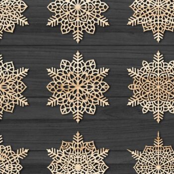 Intra απο ξύλο plywood 3mm-4mm πάχος Χριστουγεννιάτικα στολίδια νιφάδας χιονιού 98 Δίασταση 8x8 cm INTRAFABR-78599535 - Image 2