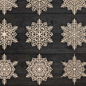 Intra απο ξύλο plywood 3mm-4mm πάχος Χριστουγεννιάτικα στολίδια νιφάδας χιονιού 98 Δίασταση 8x8 cm INTRAFABR-78599535 - Image 3
