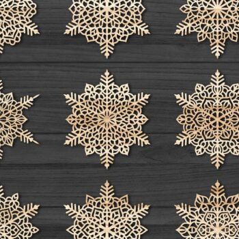 Intra απο ξύλο plywood 3mm-4mm πάχος Χριστουγεννιάτικα στολίδια νιφάδας χιονιού 99 Δίασταση 8x8 cm INTRAFABR-78599546 - Image 2