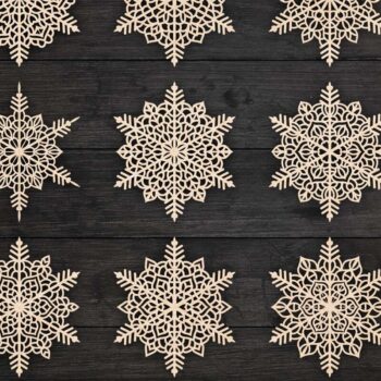 Intra απο ξύλο plywood 3mm-4mm πάχος Χριστουγεννιάτικα στολίδια νιφάδας χιονιού 99 Δίασταση 8x8 cm INTRAFABR-78599546 - Image 3