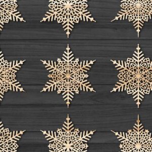 Intra απο ξύλο plywood 3mm-4mm πάχος Χριστουγεννιάτικα στολίδια νιφάδας χιονιού Δίασταση 8x8 cm INTRAFABR-78025599