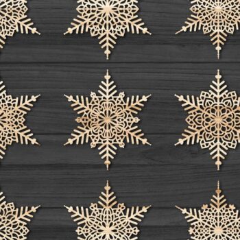 Intra απο ξύλο plywood 3mm-4mm πάχος Χριστουγεννιάτικα στολίδια νιφάδας χιονιού Δίασταση 8x8 cm INTRAFABR-78025599 - Image 1