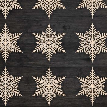 Intra απο ξύλο plywood 3mm-4mm πάχος Χριστουγεννιάτικα στολίδια νιφάδας χιονιού Δίασταση 8x8 cm INTRAFABR-78025599 - Image 2