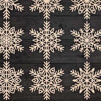 Intra απο ξύλο plywood 3mm-4mm πάχος Χριστουγεννιάτικα στολίδια Πακέτα νιφάδων χιονιού 02 Δίασταση 8x8 cm INTRAFABR-83693534 - Image 2