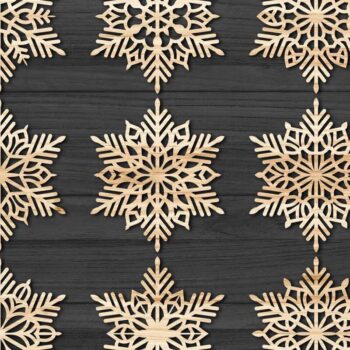 Intra απο ξύλο plywood 3mm-4mm πάχος Χριστουγεννιάτικα στολίδια Πακέτα νιφάδων χιονιού 02 Δίασταση 8x8 cm INTRAFABR-83693534 - Image 6