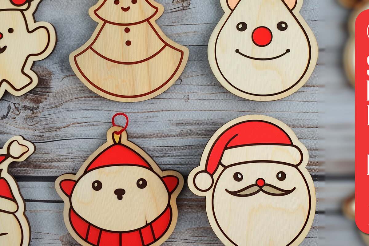 Intra απο ξύλο plywood 3mm-4mm πάχος Χριστουγεννιάτικα στολίδια Cut File Δίασταση 8x8 cm INTRAFABR-100116848