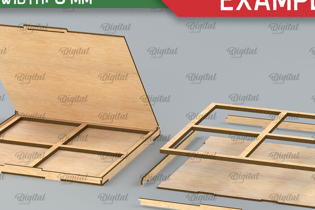 Intra απο ξύλο plywood 3mm-4mm πάχος Χριστουγεννιάτικα στολίδια με κουτί Δίασταση 3x3 cm INTRAFABR-104756622 - Image 2