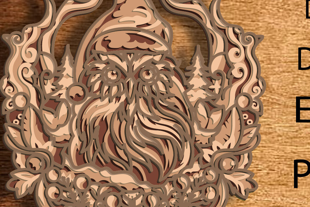 Intra απο ξύλο plywood 3mm-4mm πάχος Christmas Owl Multilayer /Papercut Δίασταση 15x15 cm INTRAFABR-82662435