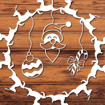 Intra απο ξύλο plywood 3mm-4mm πάχος Χριστουγεννιάτικο 3d Paper Cut Δίασταση 1200x1200 cm INTRAFABR-33898463 - Image 1