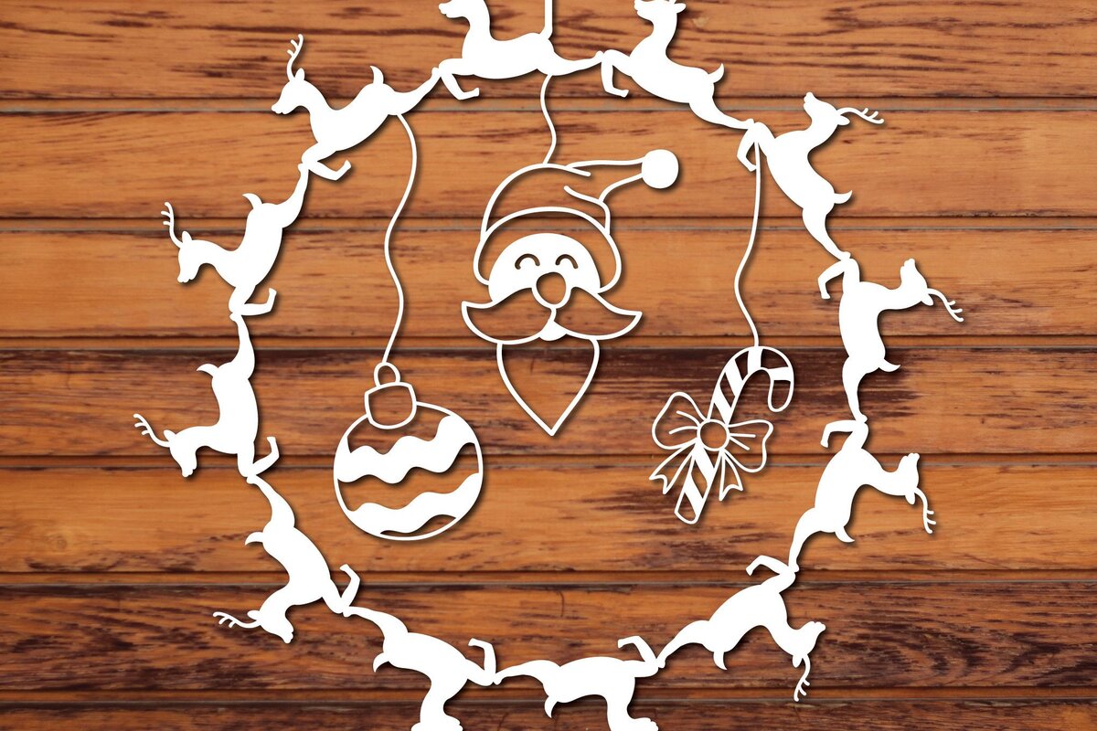 Intra απο ξύλο plywood 3mm-4mm πάχος Χριστουγεννιάτικο 3d Paper Cut Δίασταση 1200x1200 cm INTRAFABR-33898463