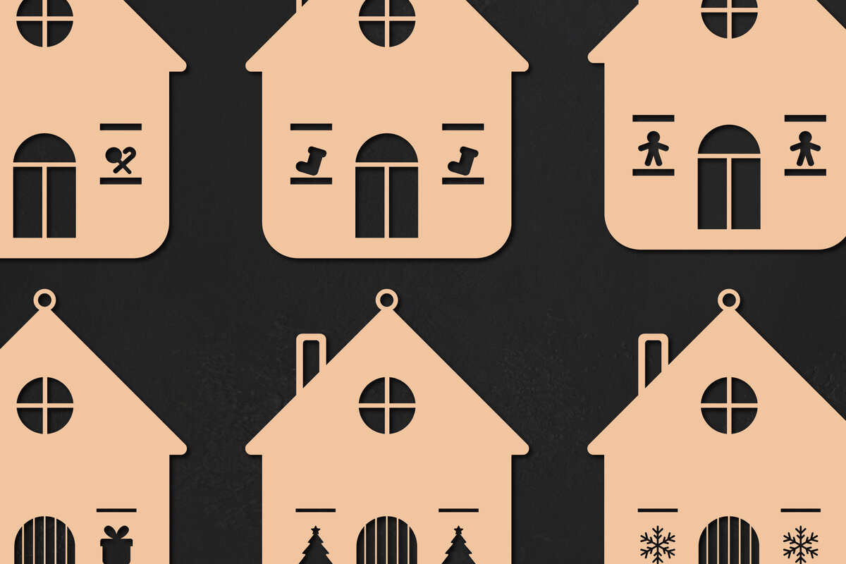 Intra απο ξύλο plywood 3mm-4mm πάχος Χριστουγεννιάτικο Papercraft House Δίασταση 15x15 cm INTRAFABR-49340083 - Image 1