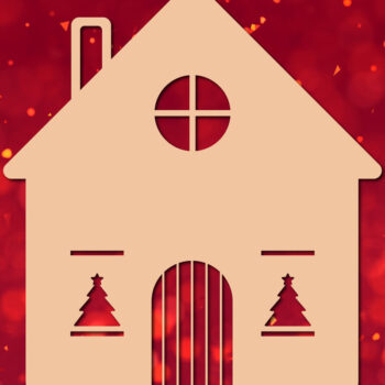 Intra απο ξύλο plywood 3mm-4mm πάχος Χριστουγεννιάτικο Papercraft House Δίασταση 15x15 cm INTRAFABR-49340083 - Image 2