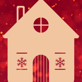 Intra απο ξύλο plywood 3mm-4mm πάχος Χριστουγεννιάτικο Papercraft House Δίασταση 15x15 cm INTRAFABR-49340083 - Image 3