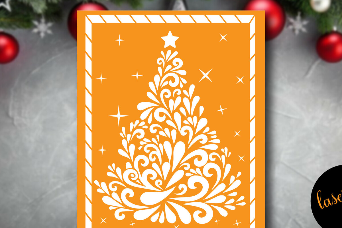 Intra απο ξύλο plywood 3mm-4mm πάχος Χριστουγεννιάτικη Χαρτόκοπη Κάρτα Δίασταση 15x15 cm INTRAFABR-85571181