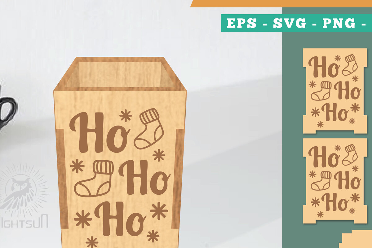 Intra απο ξύλο plywood 3mm-4mm πάχος Πρότυπο κοπής με λέιζερ χριστουγεννιάτικο κουτί μολυβιών Δίασταση 15x15 cm INTRAFABR-111486640