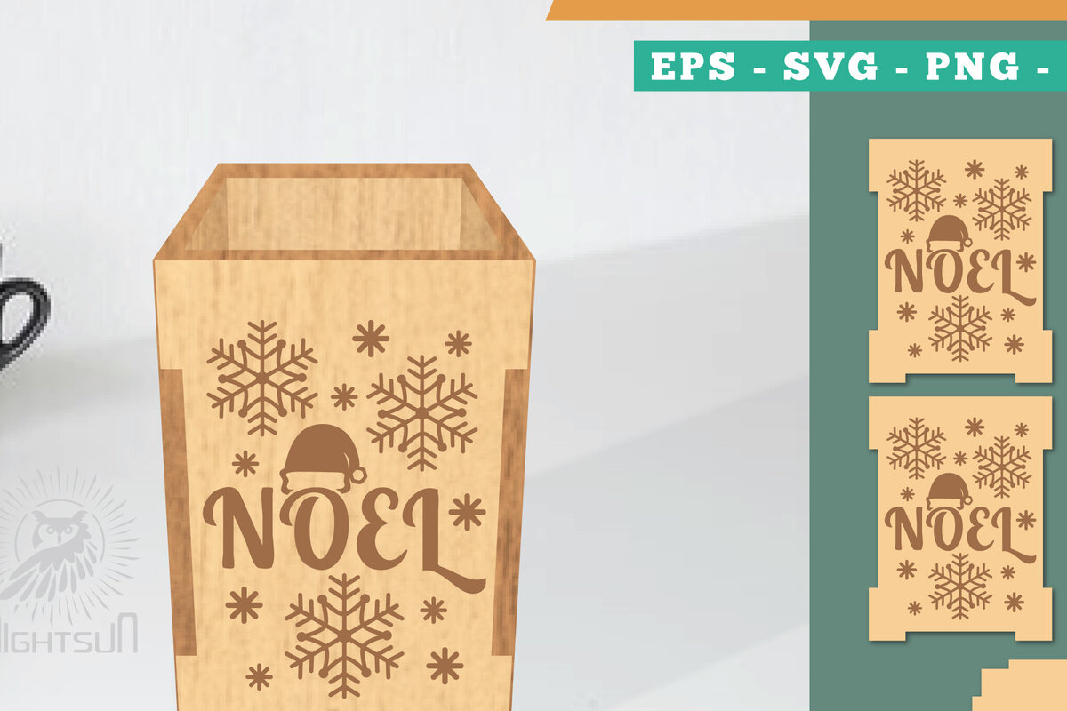 Intra απο ξύλο plywood 3mm-4mm πάχος Πρότυπο κοπής με λέιζερ χριστουγεννιάτικο κουτί μολυβιών Δίασταση 15x15 cm INTRAFABR-111486756