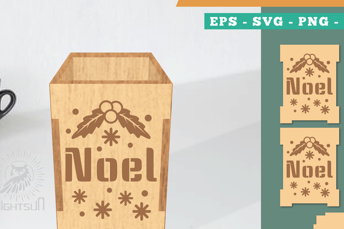 Intra απο ξύλο plywood 3mm-4mm πάχος Πρότυπο κοπής με λέιζερ χριστουγεννιάτικο κουτί μολυβιών Δίασταση 15x15 cm INTRAFABR-111488070