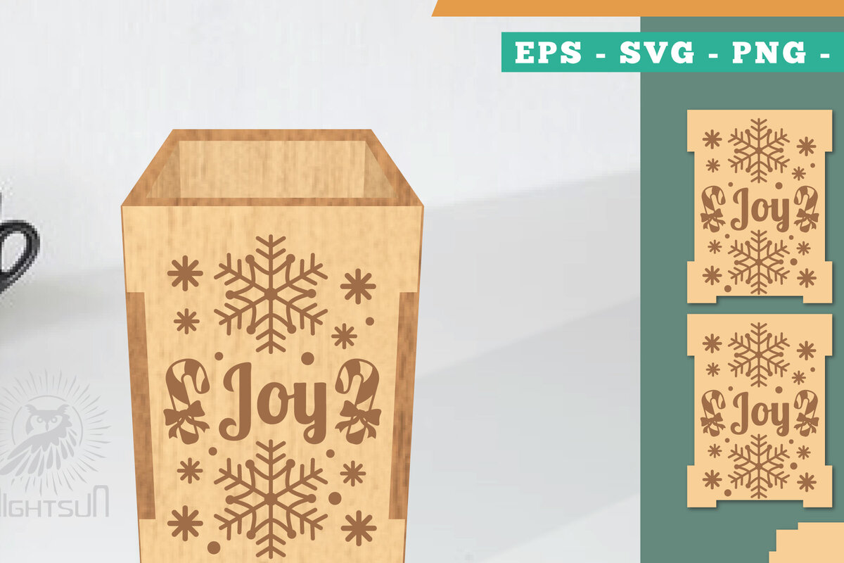 Intra απο ξύλο plywood 3mm-4mm πάχος Πρότυπο κοπής με λέιζερ χριστουγεννιάτικο κουτί μολυβιών Δίασταση 15x15 cm INTRAFABR-111488103