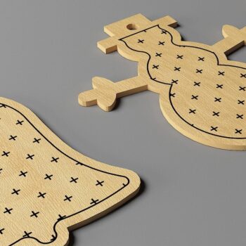 Intra απο ξύλο plywood 3mm-4mm πάχος Χριστουγεννιάτικο Κρεμαστό Αντικείμενο / Πρωτοχρονιά Δίασταση 30x20 cm INTRAFABR-44666830 - Image 2