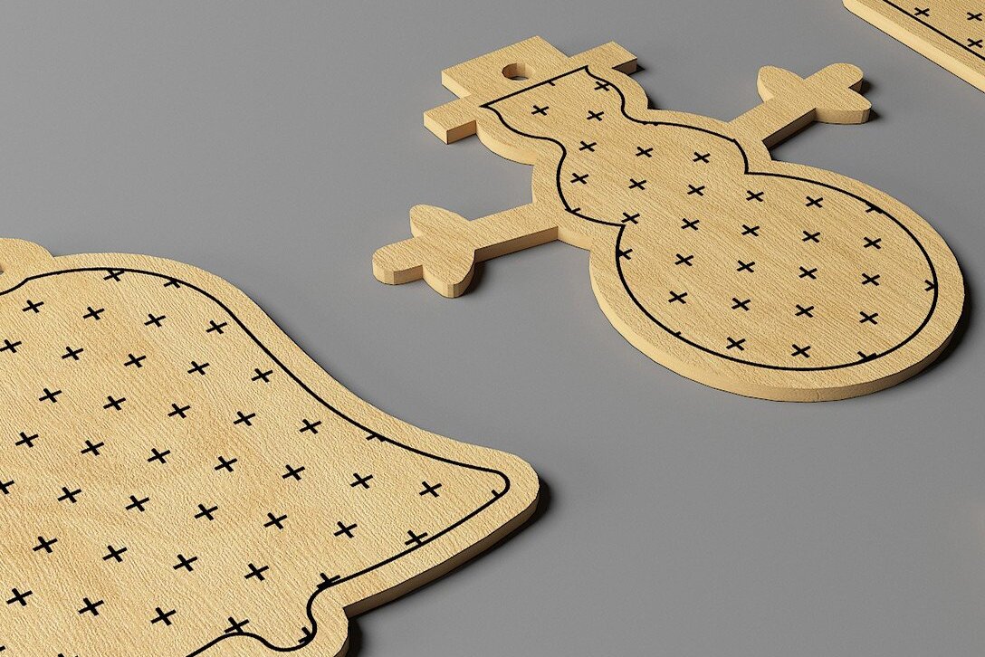 Intra απο ξύλο plywood 3mm-4mm πάχος Χριστουγεννιάτικο Κρεμαστό Αντικείμενο / Πρωτοχρονιά Δίασταση 30x20 cm INTRAFABR-44666830 - Image 2