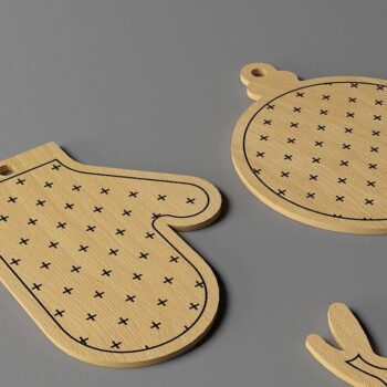 Intra απο ξύλο plywood 3mm-4mm πάχος Χριστουγεννιάτικο Κρεμαστό Αντικείμενο / Πρωτοχρονιά Δίασταση 30x20 cm INTRAFABR-44666830 - Image 3