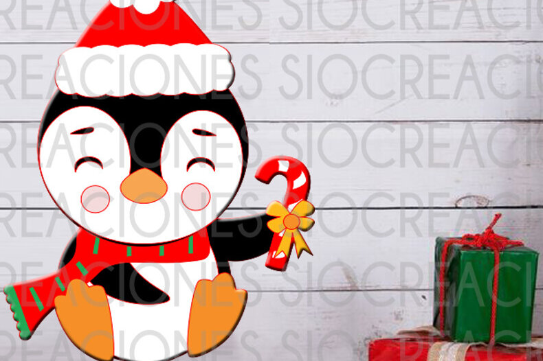 Intra απο ξύλο plywood 3mm-4mm πάχος Christmas Penguin 3D Δίασταση 15x15 cm INTRAFABR-85081806