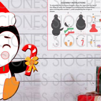 Intra απο ξύλο plywood 3mm-4mm πάχος Christmas Penguin 3D Δίασταση 15x15 cm INTRAFABR-85081806 - Image 2