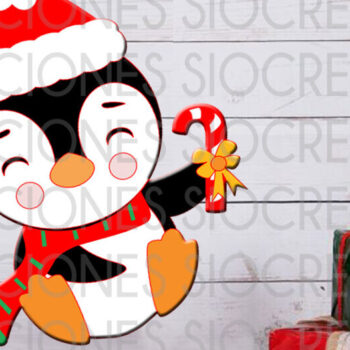 Intra απο ξύλο plywood 3mm-4mm πάχος Christmas Penguin 3D Δίασταση 15x15 cm INTRAFABR-85081806 - Image 3