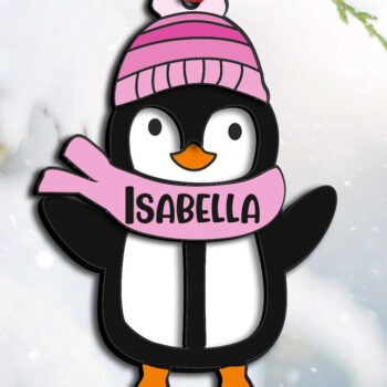 Intra απο ξύλο plywood 3mm-4mm πάχος Χριστουγεννιάτικο γράμμα πιγκουίνου I Holiday Δίασταση 8x8 cm INTRAFABR-109528883 - Image 1