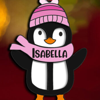 Intra απο ξύλο plywood 3mm-4mm πάχος Χριστουγεννιάτικο γράμμα πιγκουίνου I Holiday Δίασταση 8x8 cm INTRAFABR-109528883 - Image 2