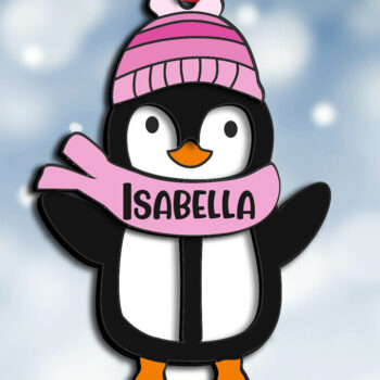 Intra απο ξύλο plywood 3mm-4mm πάχος Χριστουγεννιάτικο γράμμα πιγκουίνου I Holiday Δίασταση 8x8 cm INTRAFABR-109528883 - Image 3