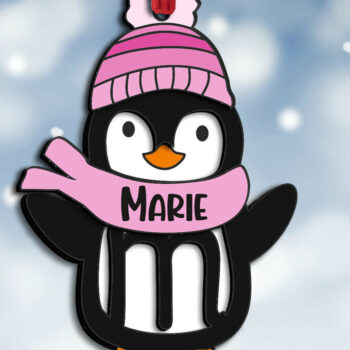 Intra απο ξύλο plywood 3mm-4mm πάχος Χριστουγεννιάτικο γράμμα πιγκουίνου M Holiday Δίασταση 8x8 cm INTRAFABR-109529001 - Image 1