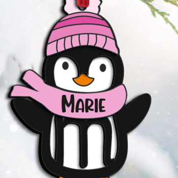 Intra απο ξύλο plywood 3mm-4mm πάχος Χριστουγεννιάτικο γράμμα πιγκουίνου M Holiday Δίασταση 8x8 cm INTRAFABR-109529001 - Image 3