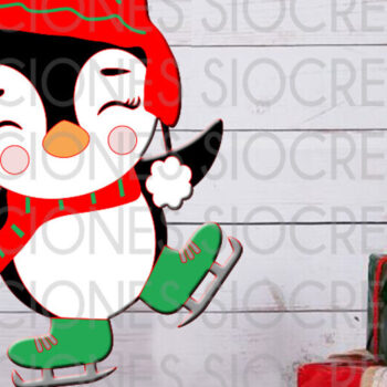 Intra απο ξύλο plywood 3mm-4mm πάχος Χριστουγεννιάτικο Penguin Stiking 3D Δίασταση 15x15 cm INTRAFABR-85100640 - Image 1