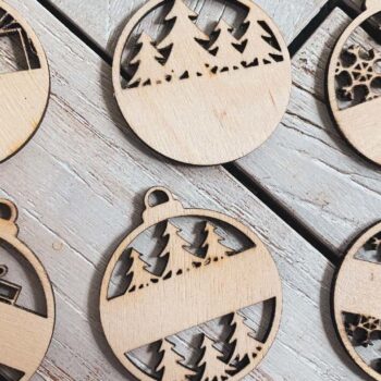 Intra απο ξύλο plywood 3mm-4mm πάχος Χριστουγεννιάτικο Προσωποποιημένο Στολίδι Δίασταση 8x8 cm INTRAFABR-72167027 - Image 4