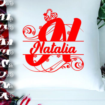 Intra απο ξύλο plywood 3mm-4mm πάχος Χριστουγεννιάτικο Προσωποποιημένο Σπλιτ Μονόγραμμα Δίασταση 15x15 cm INTRAFABR-105386039 - Image 4