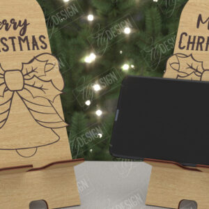 Intra απο ξύλο plywood 3mm-4mm πάχος Χριστουγεννιάτικο Τηλεφωνικό Σταντ | Θήκη τηλεφώνου Δίασταση 15x15 cm INTRAFABR-108583323