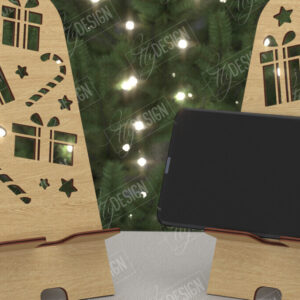 Intra απο ξύλο plywood 3mm-4mm πάχος Χριστουγεννιάτικο Τηλεφωνικό Σταντ | Θήκη τηλεφώνου Δίασταση 15x15 cm INTRAFABR-108524146