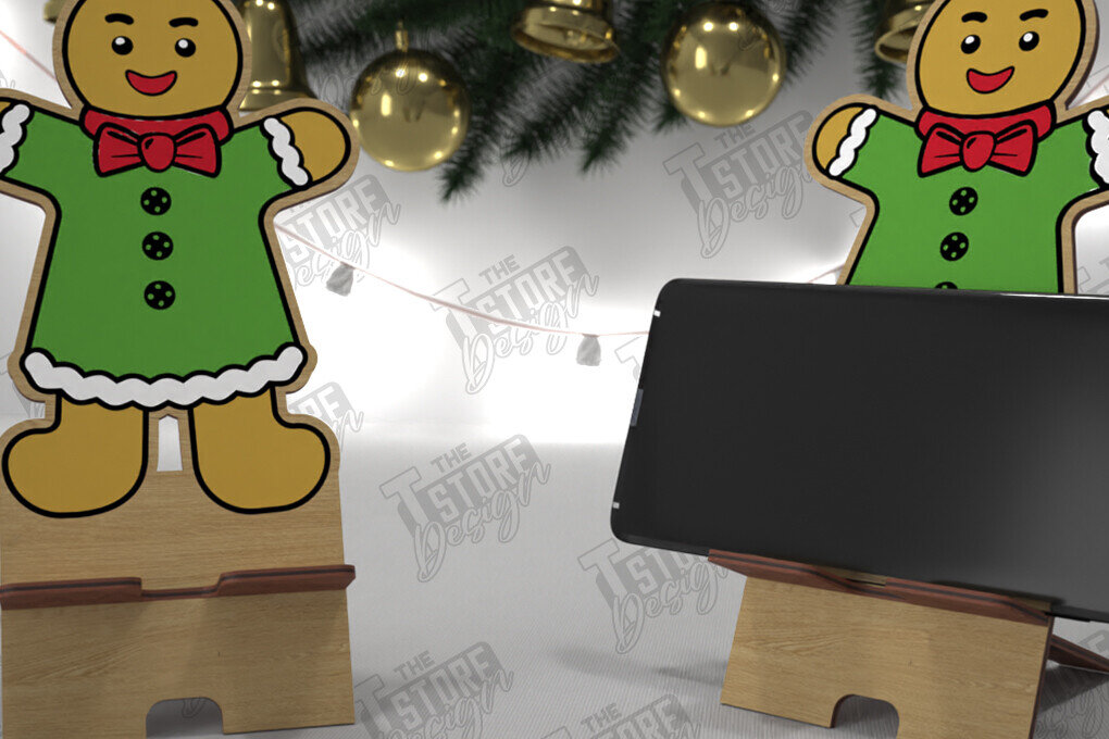 Intra απο ξύλο plywood 3mm-4mm πάχος Χριστουγεννιάτικη Επιτραπέζια Τηλεφωνική Βάση | Ιδέα δώρου Δίασταση 15x15 cm INTRAFABR-107824336