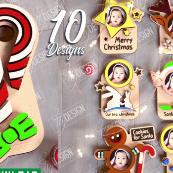 Intra απο ξύλο plywood 3mm-4mm πάχος Χριστουγεννιάτικο Photo Magnet |Ιδέα δώρου Δίασταση 15x15 cm INTRAFABR-108898368 - Image 1