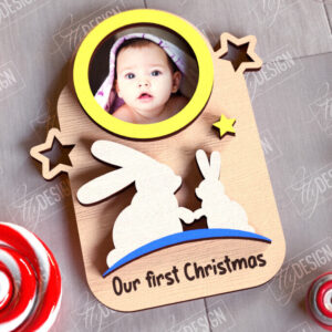 Intra απο ξύλο plywood 3mm-4mm πάχος Χριστουγεννιάτικο Photo Magnet | Ιδέα δώρου | CNC Δίασταση 15x15 cm INTRAFABR-108898198