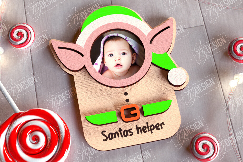 Intra απο ξύλο plywood 3mm-4mm πάχος Χριστουγεννιάτικο Photo Magnet | Ιδέα δώρου | CNC Δίασταση 15x15 cm INTRAFABR-108898203