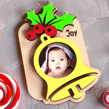 Intra απο ξύλο plywood 3mm-4mm πάχος Χριστουγεννιάτικο Photo Magnet | Ιδέα δώρου | CNC Δίασταση 15x15 cm INTRAFABR-108898213 - Image 1