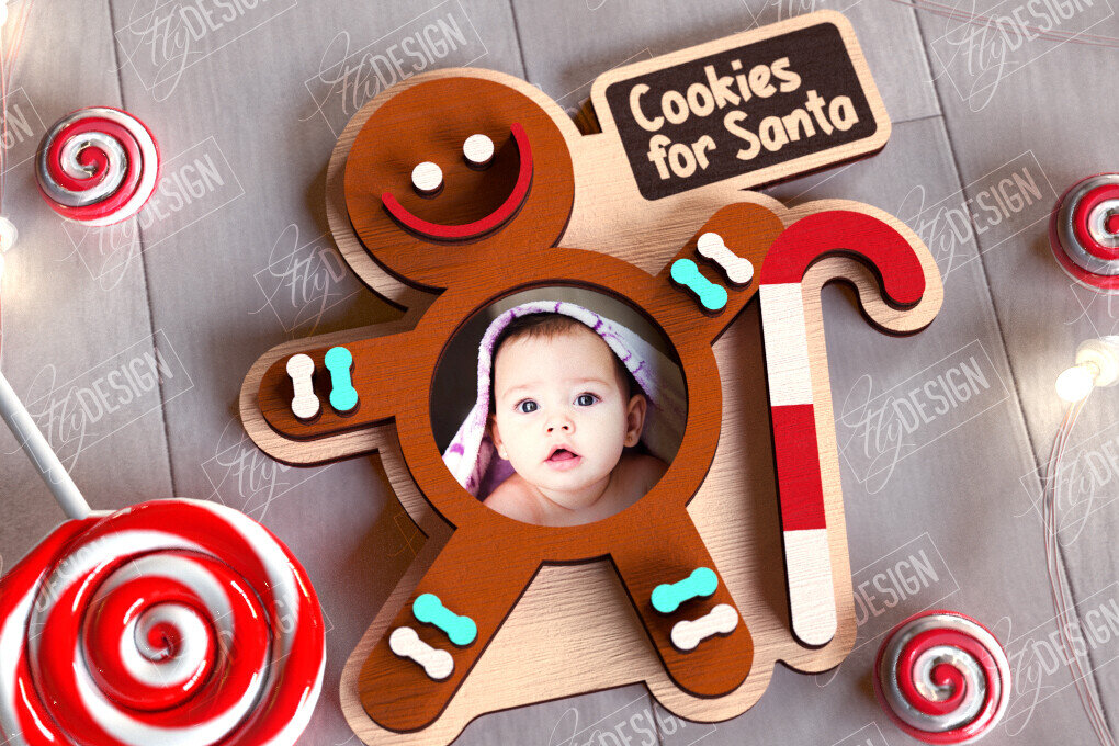 Intra απο ξύλο plywood 3mm-4mm πάχος Χριστουγεννιάτικο Photo Magnet | Ιδέα δώρου | CNC Δίασταση 15x15 cm INTRAFABR-108898218