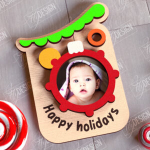 Intra απο ξύλο plywood 3mm-4mm πάχος Χριστουγεννιάτικο Photo Magnet | Ιδέα δώρου | CNC Δίασταση 15x15 cm INTRAFABR-108898225