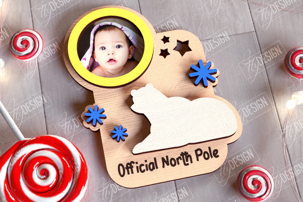 Intra απο ξύλο plywood 3mm-4mm πάχος Χριστουγεννιάτικο Photo Magnet | Ιδέα δώρου | CNC Δίασταση 15x15 cm INTRAFABR-108898228