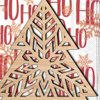 Intra απο ξύλο plywood 3mm-4mm πάχος Χριστουγεννιάτικο Pinetree Holiday χαρτοπετσέτας Δίασταση 15x15 cm INTRAFABR-109360791 - Image 2